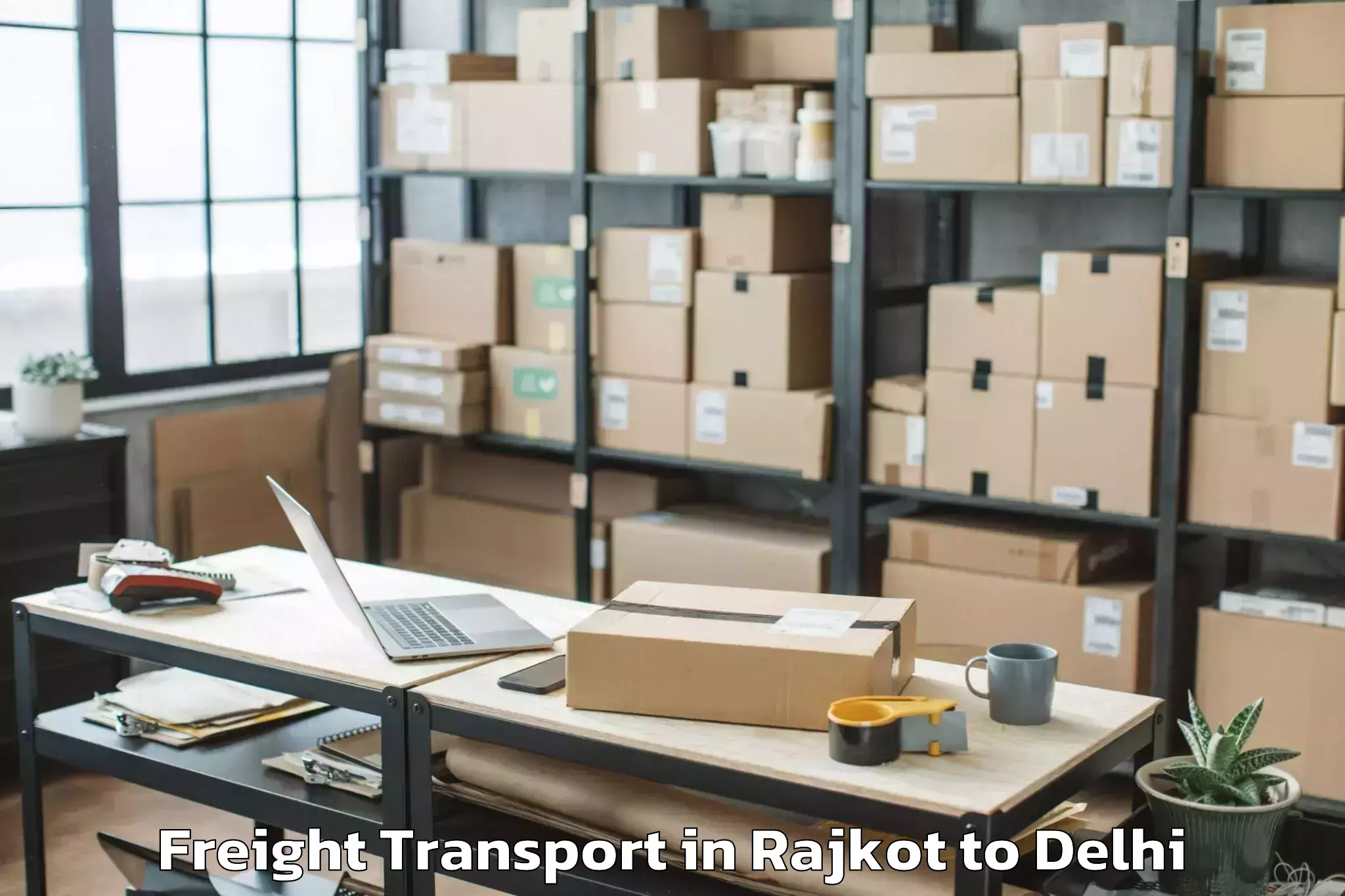 Top Rajkot to Lodhi Road Freight Transport Available